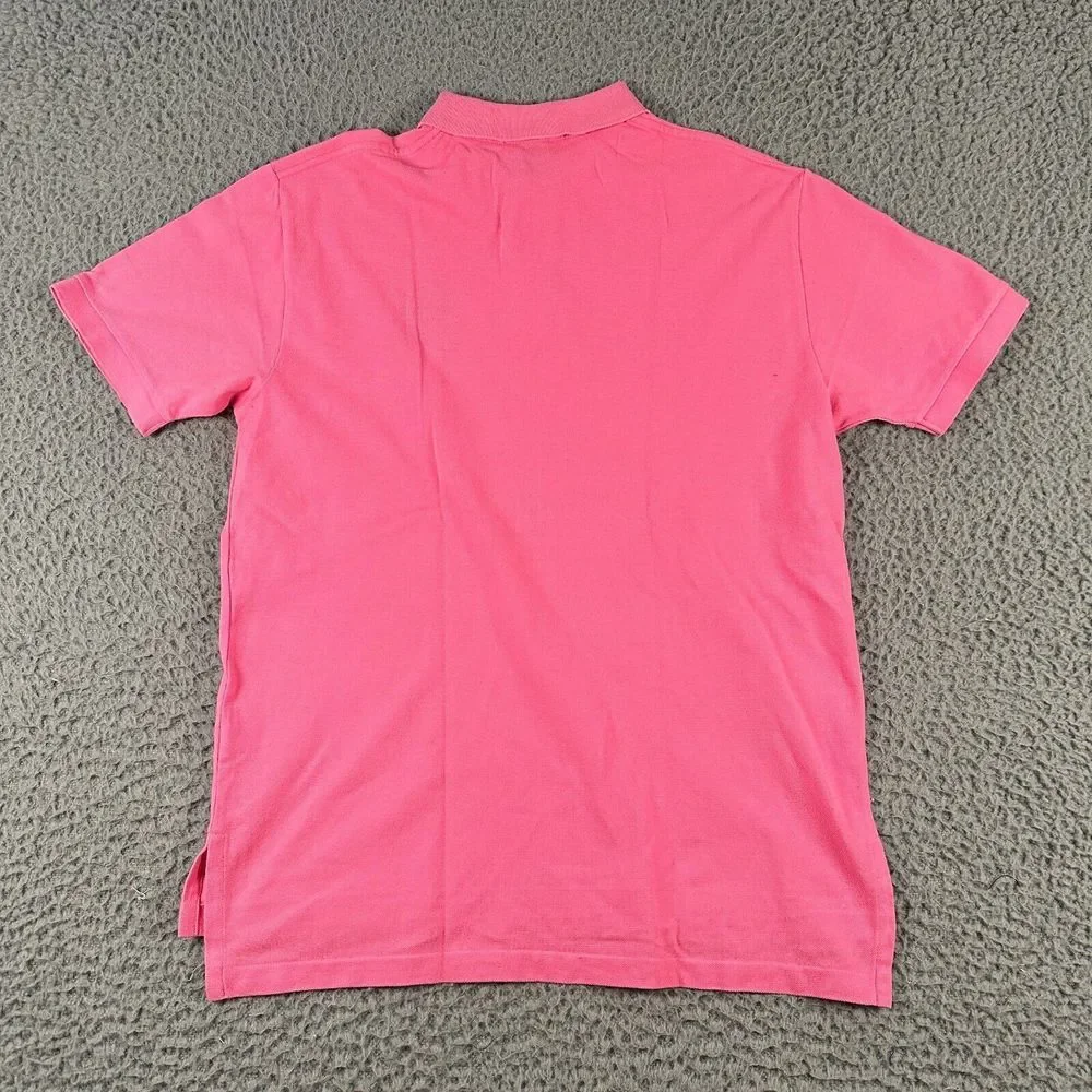 Polo Ralph Lauren‎ Shirt Men's Large Pink Big Logo Golf Polo Short Sleeve Flaw
